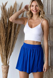 Royal Blue Flowy Gauze Shorts