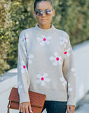 Floral Print Knit Sweater