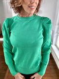 Green puffy Sleeve Sweater