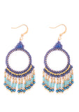 Bohemian Blue Beaded Earrings