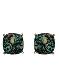 Leopard Marble Blue Stud Earrings
