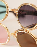 Rhinestone Round Sunglasses