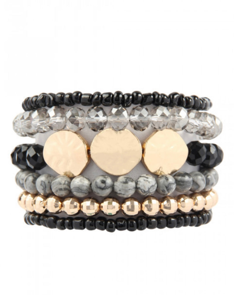 Hammered Brass Charm Bracelet