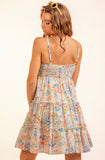 Blue Mix Floral Smock Dress