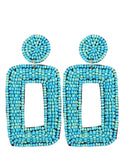 Seed Beaded Rectangle Earrings