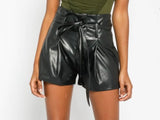 Leather Belted Shorts