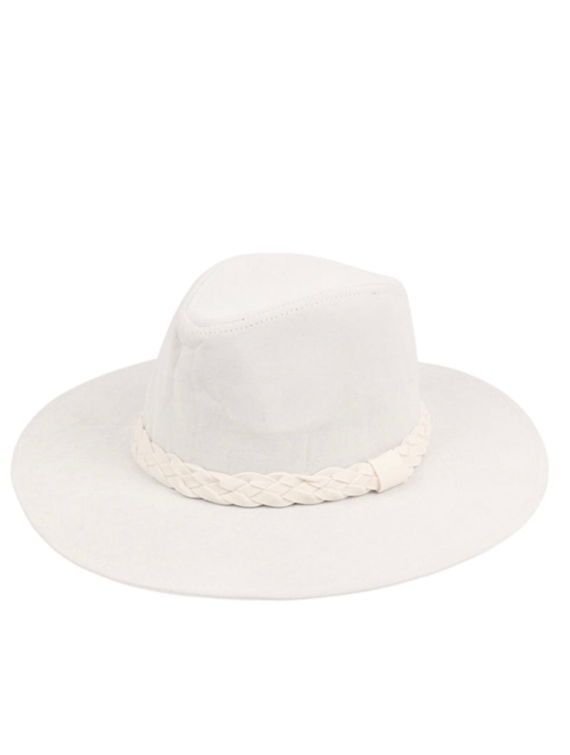 Pale Gray Braided Trim Hat