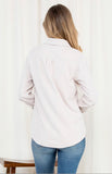 Gray Fleece Lined Corduroy Top