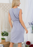 Lavender Drawstring Jersey Dress