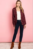 Burgundy Hooded Jacket