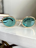 Rhinestone Round Sunglasses