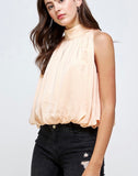 Mock Neck Balloon Top