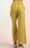 Lime Quilted Pocket Wide Pants