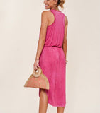 Magenta Midi Tee Shirt Dress