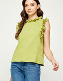 Dusty Citron Ruffle Tank Top