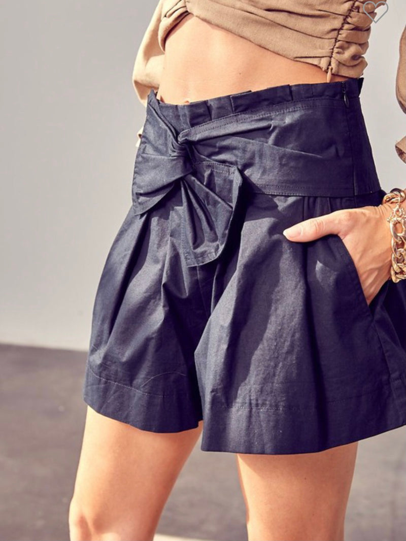 Embellished Bow Tie Shorts