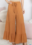 Camel Tiered Palazzo Pants