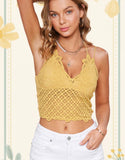 Mustard Crochet Crop Top
