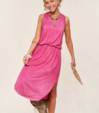 Magenta Midi Tee Shirt Dress