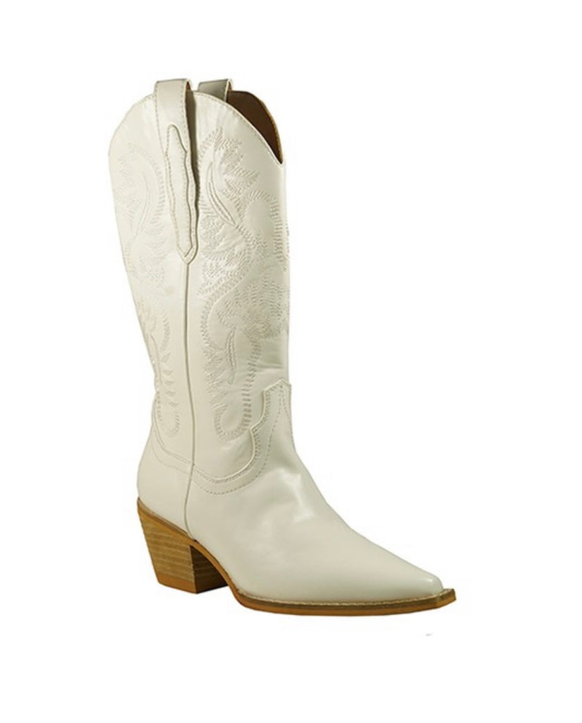 White Western Boots
