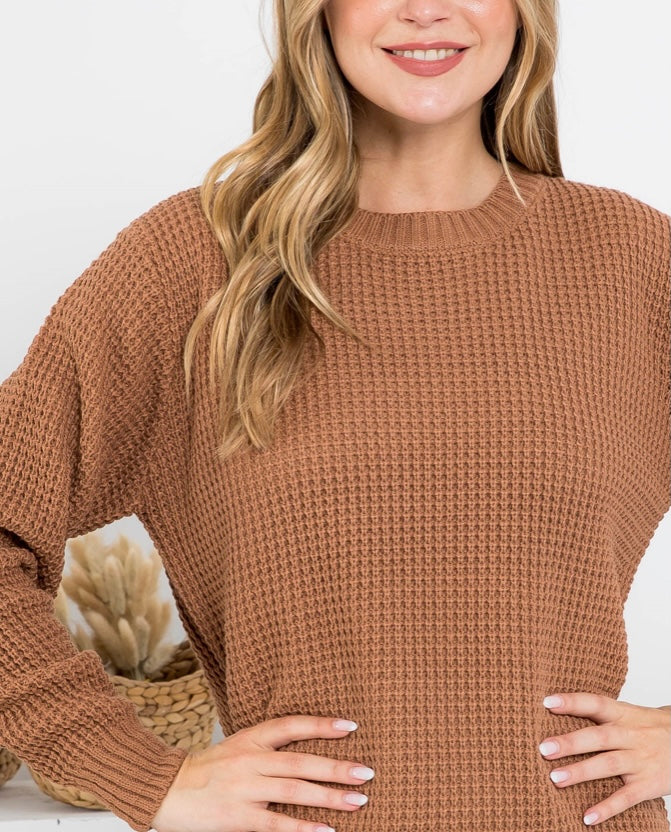 Brown Waffle Sweater