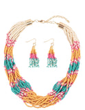 Beaded Multi Layered Necklace Set