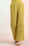 Lime Quilted Pocket Wide Pants