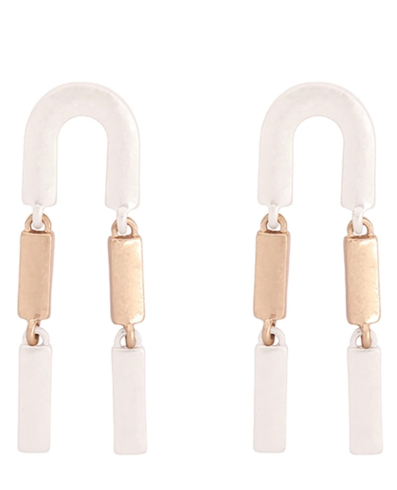 Silver and Gold Drop Link Earrings