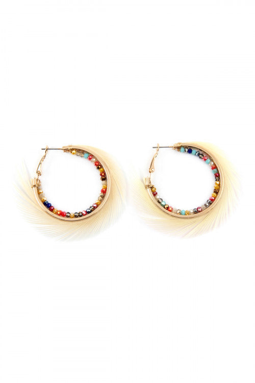 Lightly Feathered Multi Stone Earrings