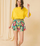 Tropical Leaf Print Shorts