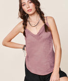 Gray Violet Cowl Neck Cami Top