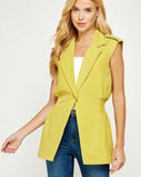 Smock waist Blazer Vest Top
