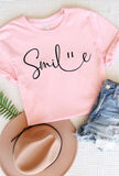 SMILE Pink Tee Shirt Top