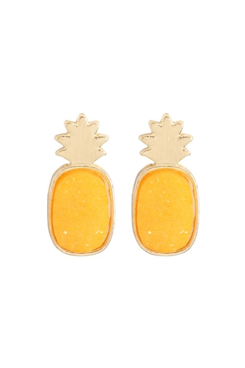 pineapple Druzy Stone Earrings