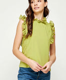 Dusty Citron Ruffle Tank Top